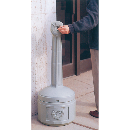 Smokers Cease-Fire&reg; Cigarette Butt Receptacle, Free-Standing, Plastic, 4 US gal. Capacity, 38-1/2" Height The Estey Group