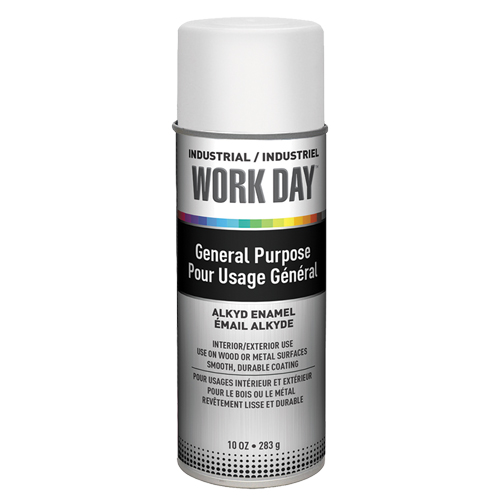 Industrial Work Day Paint, White, Very Flat, 10 oz., Aerosol Can The Estey Group