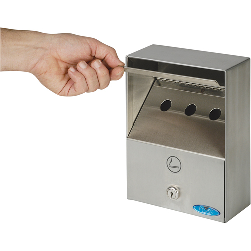 Smoking Receptacles, Wall-Mount, Stainless Steel, 1 Litres Capacity, 9" Height The Estey Group