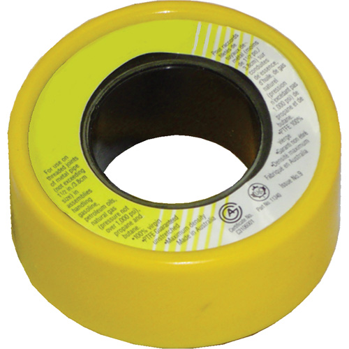 PFTE Gas Thread Sealant Tape, 236" L x 1/2" W, Yellow The Estey Group