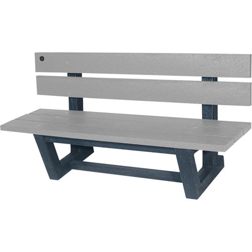 Bancs de parc d'ext&eacute;rieur, Plastique recycl&eacute;, 60" lo x 17" la x 17" h, Gris The Estey Group
