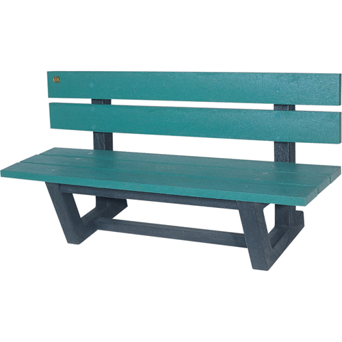 Bancs de parc d'ext&eacute;rieur, Plastique recycl&eacute;, 72" lo x 23-3/16" la x 29-13/16" h, Vert The Estey Group