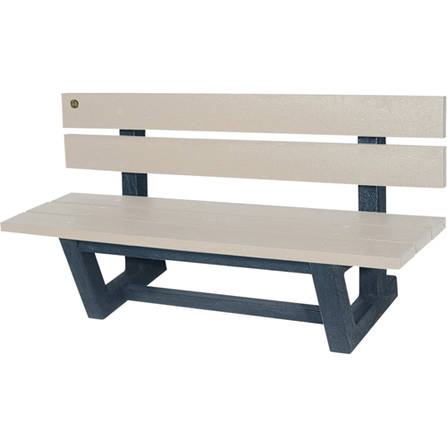 Outdoor Park Benches, Recycled Plastic, 60" L x 22-13/16" W x 29-13/16" H, Sand The Estey Group