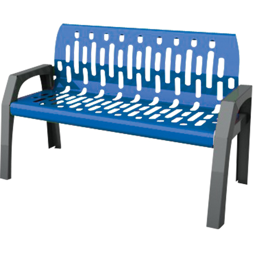Bancs Stream, Acier, 48" lo x 25" la x 34" h, Bleu The Estey Group