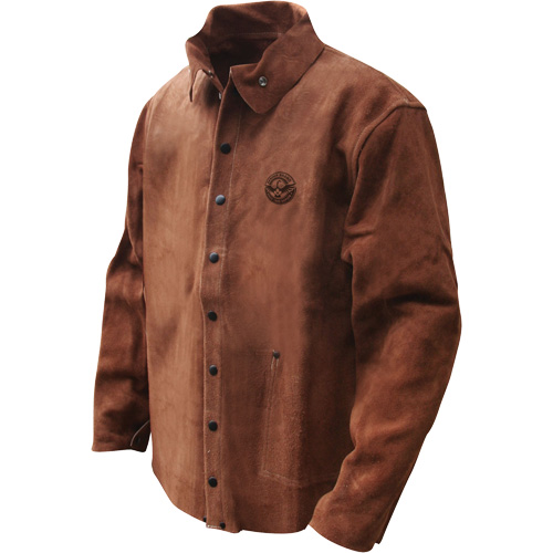 Veste de soudage en cuir fleur de vache refendu Gander Brand, Cuir, Moyen, Brun The Estey Group
