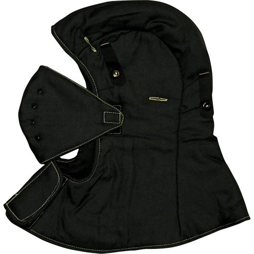 CarbonX&reg; FR Hardhat Liner with Face Mask, Black, Cotton/Jersey/Twill The Estey Group