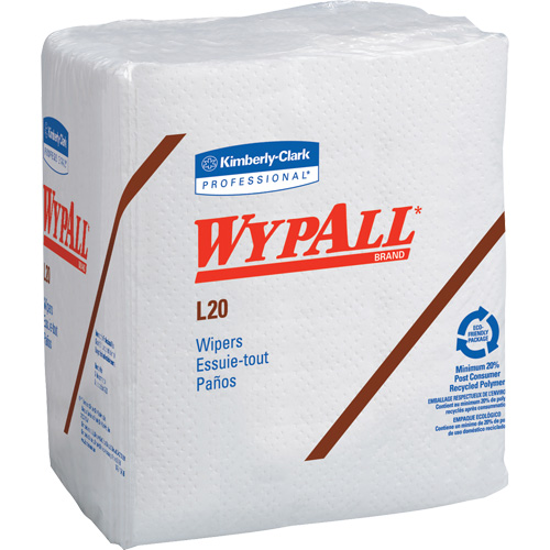WypAll&reg; L20 Single-Use Towels, All-Purpose, 12-1/2" L x 12" W The Estey Group