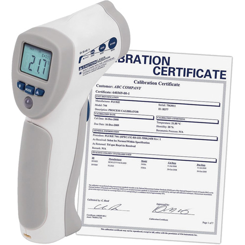 Food Service Infrared Thermometer with Calibration Certificate, -4°- 392° F ( -20° - 200° C )/-58°- 4° F ( -50° - -20° C ), 8:1, Fixed Emmissivity The Estey Group