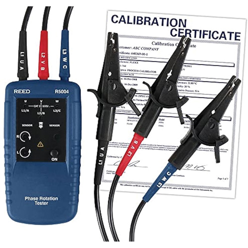 Testeur de phases de rotation du moteur avec certificat de calibration The Estey Group