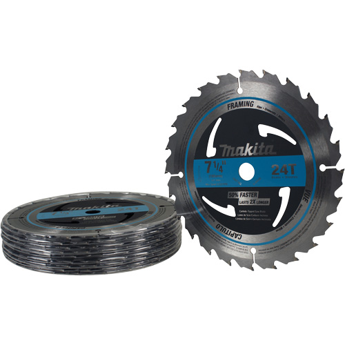 Lame de scie circulaire pour charpente &agrave; pointes au carbure, 7-1/4", 24 dents, Pour Bois The Estey Group