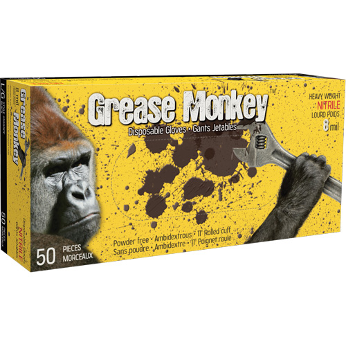 Gants Grease Monkey, Grand, Nitrile, 8 mils, Sans poudre, Noir The Estey Group