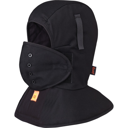 565A Doublure matelass&eacute;e FR &agrave; long col pour casque, Noir, Coton The Estey Group