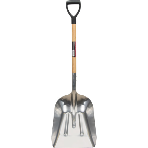 Scoop Shovel, Wood, Aluminum Blade, D-Grip Handle, 24-1/2" Length The Estey Group