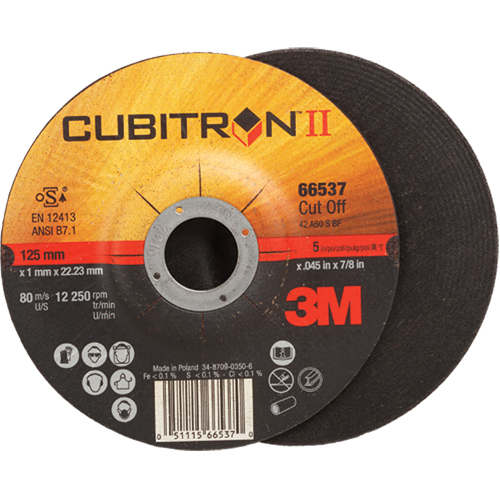 Cut-Off Wheels - CubitronII, 5" x 0.045", 7/8" Arbor, Type 27, Ceramic, 12250 RPM The Estey Group