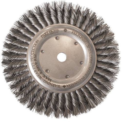 Brosses m&eacute;talliques &agrave; touret, Dia. 8", Fils 0,014", Arbre 5/8"-11, Acier The Estey Group