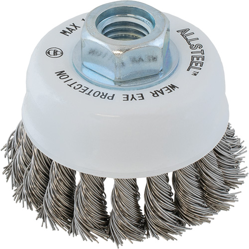 ALLSTEEL Wire Brush, 3" Dia. x 5/8"-11 Arbor The Estey Group