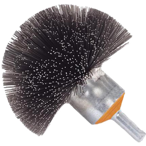 Brosse sph&eacute;rique mont&eacute;e &agrave; fils cr&ecirc;p&eacute;s, 1-1/2", Fils 0,008", Tige 1/4" The Estey Group