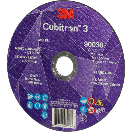 Meule &agrave; tronçonner Cubitron 3, 6" x 0,045", Type T27, C&eacute;ramique, 10 200 Tr/min The Estey Group