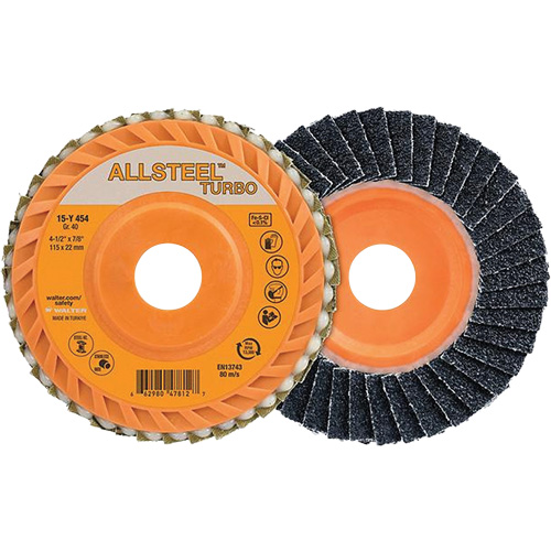 ALLSTEEL Turbo Flap Disc, 4-1/2" x 7/8", 40 Grit, Zirconia Alumina The Estey Group