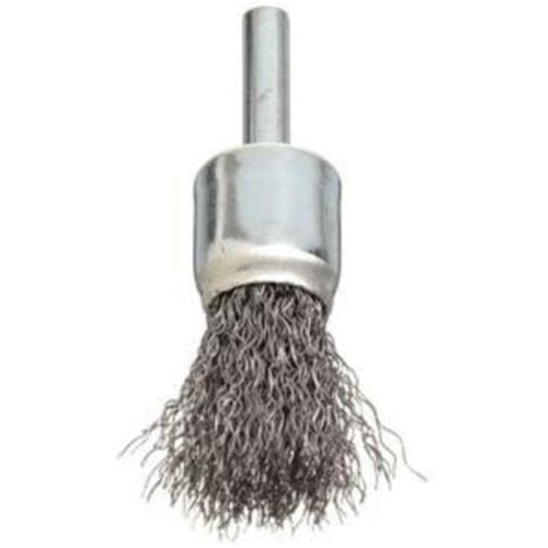 Brosse &agrave; fils cr&ecirc;p&eacute;s avec moyeu, 3/4", Fils 0,006", Tige 1/4" The Estey Group