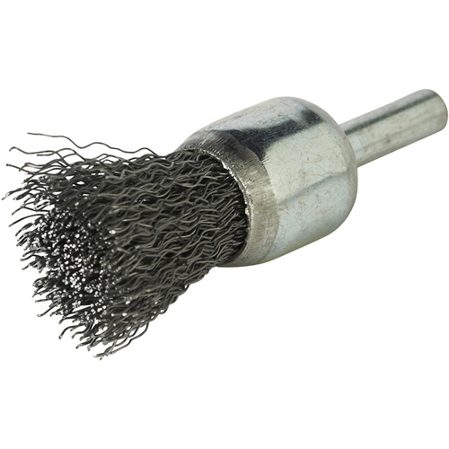 Brosse &agrave; fils cr&ecirc;p&eacute;s avec moyeu, 1", Fils 0,020", Tige 1/4" The Estey Group
