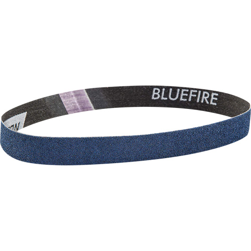 Courroie abrasive en tissu Bluefire, 3/4" la x 18" lo, Alumine de zirconium, Grain 120 The Estey Group