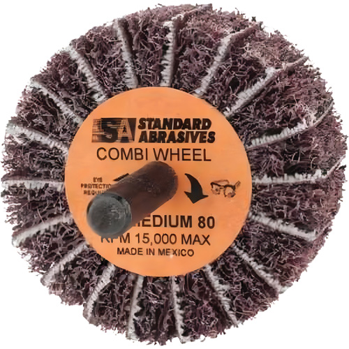 Standard Abrasives Buff and Blend Combi-Wheel 898001, 2" Dia. x 1" W, 1/4" Arbor, Aluminum Oxide The Estey Group
