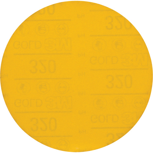 Hookit Gold Abrasive Disc, 6" Dia., 320 Grit, Aluminum Oxide, C-Weight The Estey Group