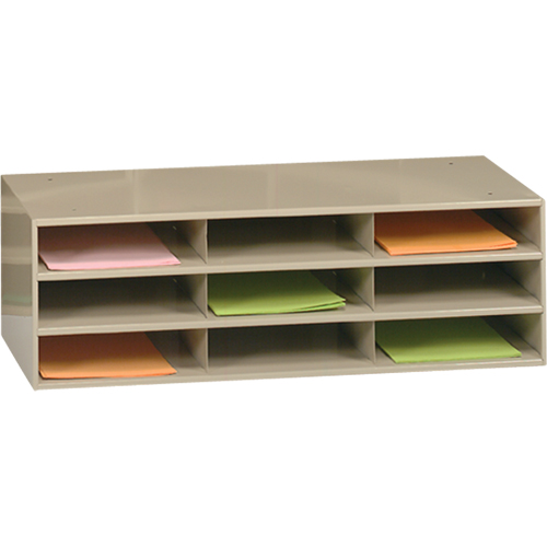 Organisateurs de donn&eacute;es, Stationnaire, 9 fentes, Acier, 33-3/4" la x 11-5/8" p x 10-3/4" h The Estey Group