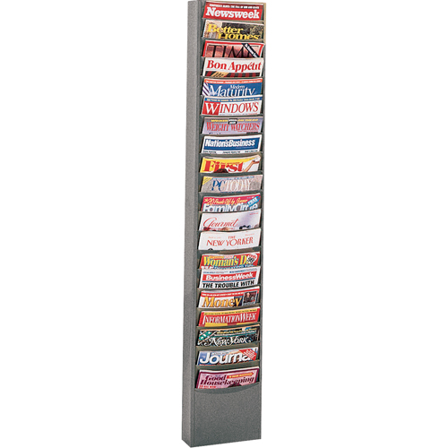 Pr&eacute;sentoirs, Stationnaire, 20 fentes, Acier, 13-1/8" la x 4-1/8" p x 58-1/2" h The Estey Group
