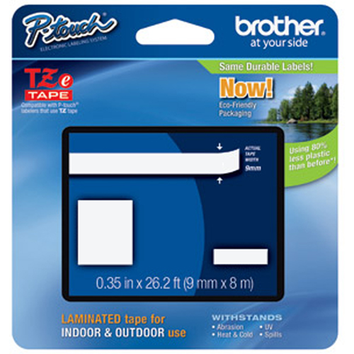Cartouche de ruban pour syst&egrave;me d'&eacute;tiquetage P-touch, 18 mm x 8 m, Blanc sur noir The Estey Group