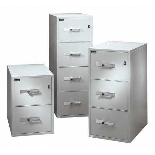 Fire Resistant Filing Cabinets, Steel, 2 Drawers, 19-3/4" W x 31" D x 28" H, Black The Estey Group