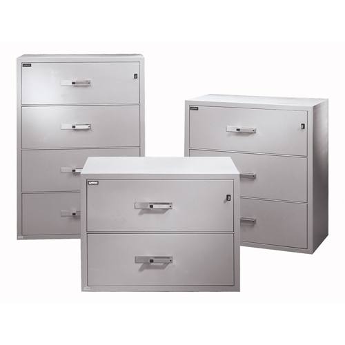 Fire Resistant Filing Cabinets, Steel, 4 Drawers, 38-3/4" W x 23-1/2" D x 55" H, Beige The Estey Group