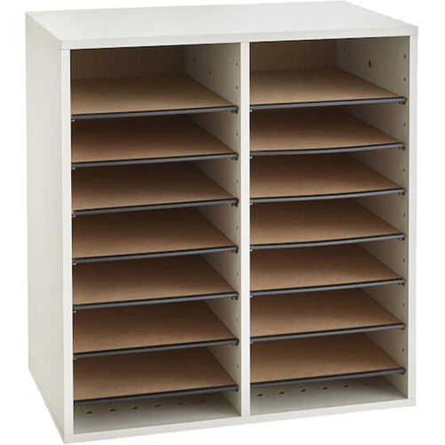 Casier &agrave; compartiments r&eacute;glable pour documentation, Stationnaire, 16 fentes, Bois, 19-1/2" la x 11-3/4" p x 21" h The Estey Group