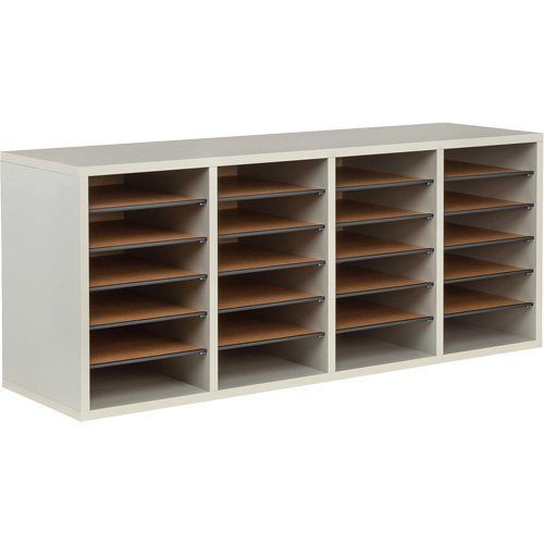Casier &agrave; compartiments r&eacute;glable pour documentation, Stationnaire, 24 fentes, Bois, 39-1/4" la x 11-3/4" p x 16-1/4" h The Estey Group