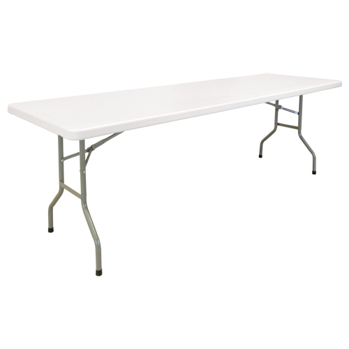 Table pliante, Rectangulaire, 96" l x 30" la, Poly&eacute;thyl&egrave;ne, Blanc The Estey Group