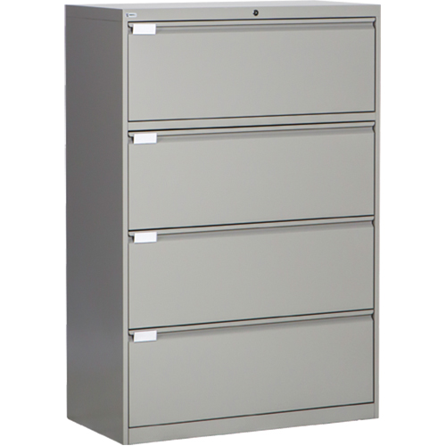 Classeur lat&eacute;ral, Acier, 4 tiroirs, 36" la x 18" p x 53-3/8" h, Gris The Estey Group