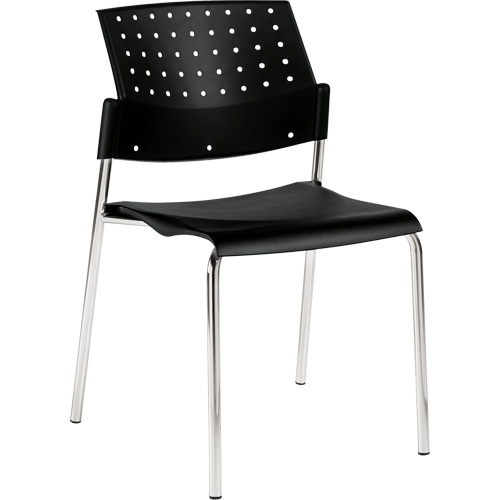 Chaise sans accoudoirs empilables, Plastique, Hauteur 33", Capacit&eacute; 300 lb, Noir The Estey Group