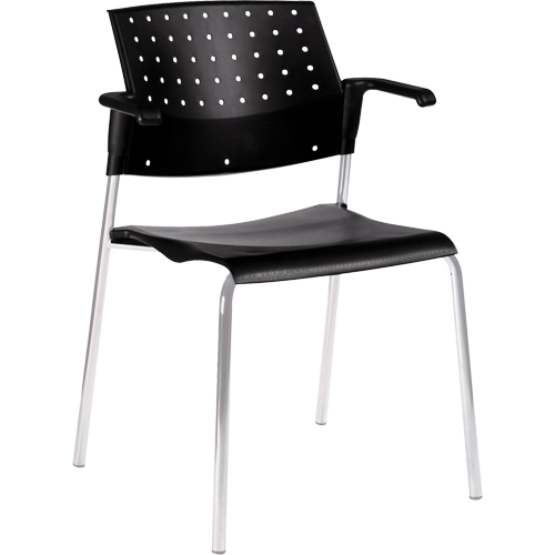 Chaises empilables, Plastique, Hauteur 33", Capacit&eacute; 300 lb, Noir The Estey Group