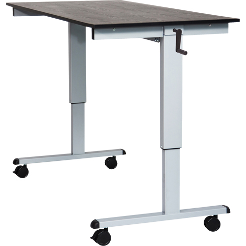 Adjustable Stand-Up Desk, Stand-Alone Desk, 48-1/2" H x 59" W x 29-1/2" D, Black The Estey Group