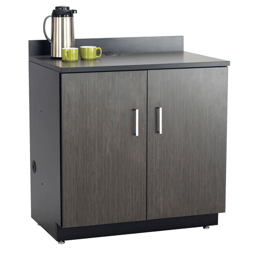 Modular Base Cabinet, Melamine, 2 Shelves, 39" H x 36" W x 25" D, Asian Night/Black The Estey Group