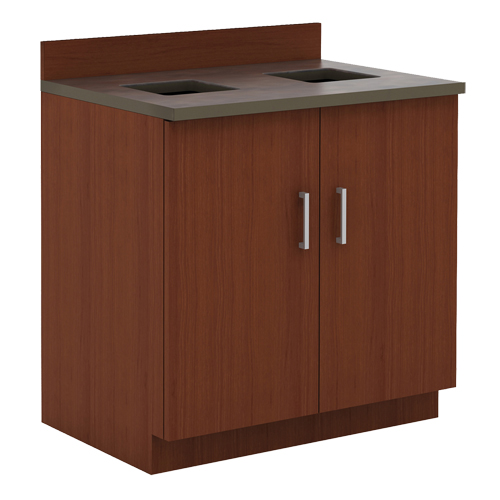 Modular Base Cabinet, Melamine, 39" H x 36" W x 25" D, Mahogany The Estey Group