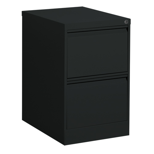 Vertical Filing Cabinet, Steel, 2 Drawers, 18-1/7" W x 25" D x 29" H, Black The Estey Group