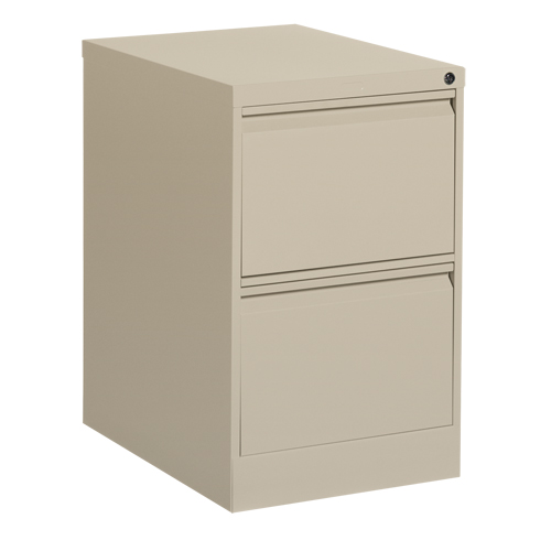 Vertical Filing Cabinet, Steel, 2 Drawers, 18-1/7" W x 25" D x 29" H, Beige The Estey Group