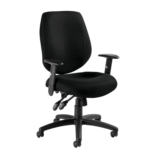 Chaise d'op&eacute;rateur Six 31, Tissu, Noir, Capacit&eacute; 250 lb The Estey Group
