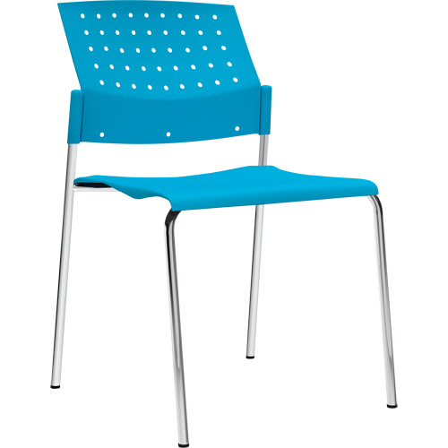 Chaises sans accoudoirs empilables, Plastique, Hauteur 33", Capacit&eacute; 300 lb, Bleu The Estey Group