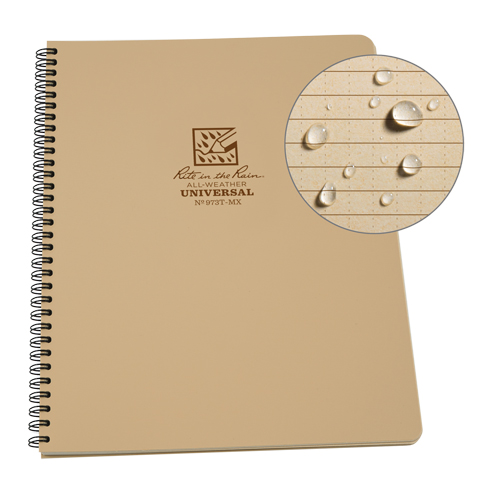 Carnet de notes de poche &agrave; spirale lat&eacute;rale, Couverture souple, Havane, 64 Pages, 4-5/8" , 7"  The Estey Group