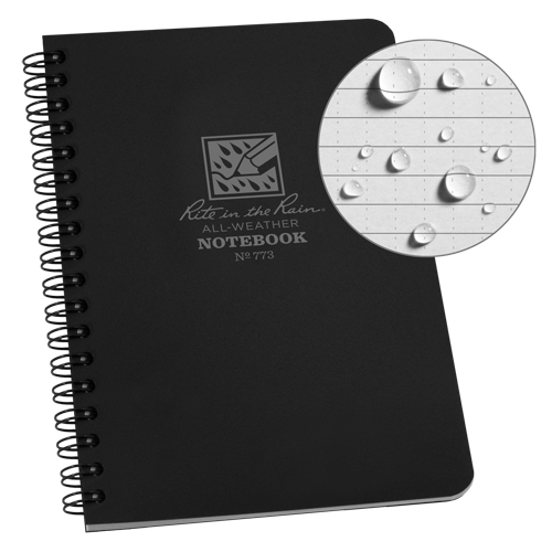 Side-Spiral Notebook, Soft Cover, Black, 64 Pages, 4-5/8" W x 7" L The Estey Group