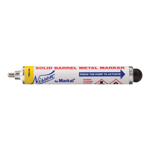 Nissen&reg; Solid Barrel Metal Marker, Liquid, Yellow The Estey Group