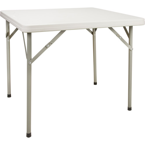 Table pliante, Carr&eacute;e, 34" l x 34" la, Poly&eacute;thyl&egrave;ne, Blanc The Estey Group